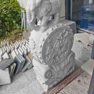 三门峡芝麻白抱鼓石 庭院抱鼓石